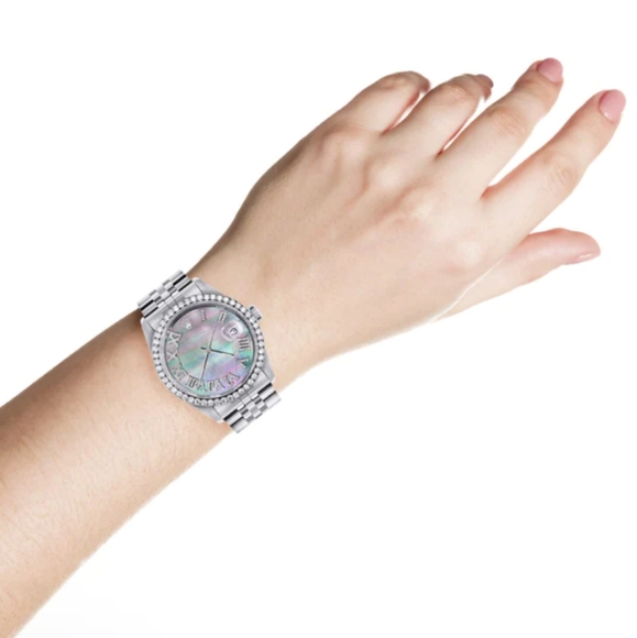 Rolex Diamond Oyster Perpetual Datejust 26mm Watch - Picture 6 of 10